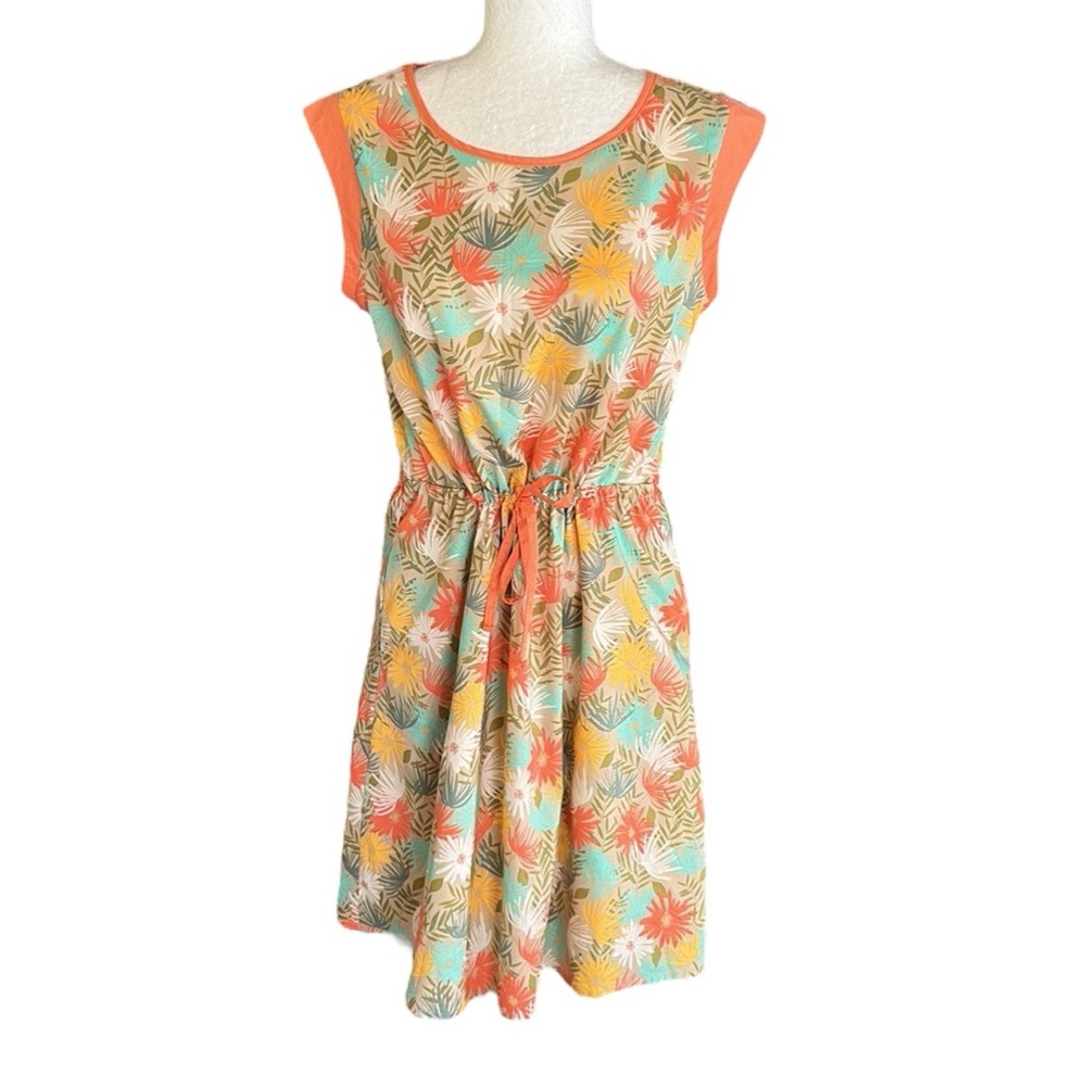 Anthropologie Tulle Vintage Daisy Floral Print Tie Waist Mini Dress - M